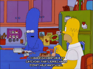 homer simpson,marge simpson,episode 1,angry,eating,monster,season 13,hungry,13x01