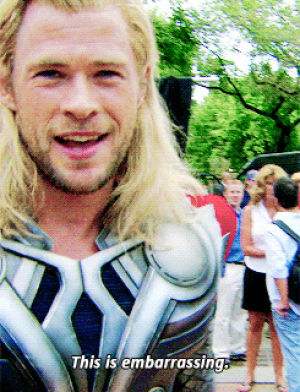 thor,embarassing,marvel,chris hemsworth,marvel comics,embarrassed,flushed,this is embarrassing