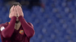 disappointed,embarassed,roma,football,soccer,sad,reactions,shocked,ugh,calcio,as roma,asroma,are you serious,romagif,are you kidding,strootman,kevin strootman,hands over face