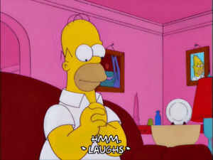 homer simpson,episode 5,excited,laughing,season 13,planning,13x05