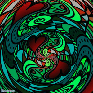 psychedelic,heart,circle,love,loop,whirlpool,trippy,green
