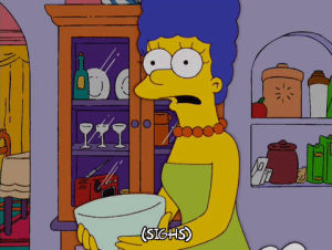 marge simpson,episode 4,season 16,tired,bored,worried,marge,exhausted,empty,exhale,16x04