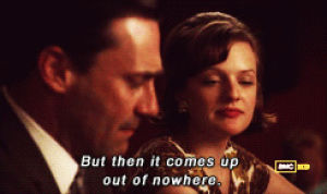 mad men,don draper,peggy olson,the suitcase,mean mug,french accent