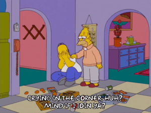 homer simpson,episode 5,sad,upset,season 15,worried,grampa simpson,15x05