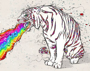 phazed,rave,plur,multicolor,psy art,magical,visuals,lsd art,artists on tumblr,psychedelic,rainbow,colorful,tiger,ray,psychedelia,superphazed,blast,rawr,beam,artists of tumblr,acid art,white tiger,psyart