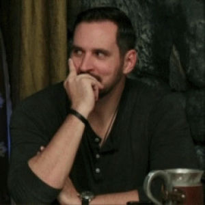 look back and forth,sideeye,grin,reaction,smile,look,back,and,dragons,react,role,dungeons and dragons,dnd,thought,dungeons,travis,critrole,critical,critical role,grog,travis willingham,willingham,strongjaw