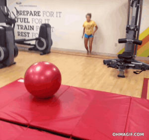 ouch,fail,funny,girl,jump,ball,exercise,epic,mixed
