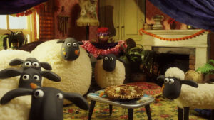 shaun the sheep,aardman,woohoo,shaunthesheep,party,laugh,celebrate,haha,toot,aardman40years