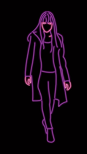 neon,animation,evelyn salt,cinema,angelina jolie,neon artist,walk,angelina,neon lights,pulp art,pulp,wind,film,woman,long hair,spy,windy,noir,salt,secret agent,neon hair,neon art,neon nights,neon noir