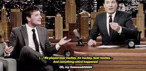 television,hockey,beer,celebs,tonight show,fallontonight,the hunger games,josh hutcherson,zvi harel