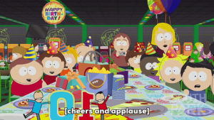 happy,party,eric cartman,excited,cheering,token black,sharon marsh,tweek tweak