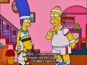 homer simpson,bart simpson,marge simpson,season 12,talking,upset,episode 12,disappointed,12x12