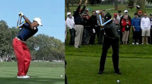 tiger woods,like,play,golf,right,arm,champion,role,loopy,downswing