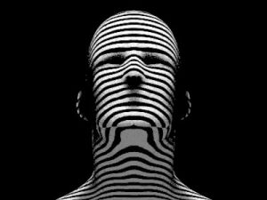 visual,mask,open,animation,loop,face,head,noise,stripes,shadows,black and whit