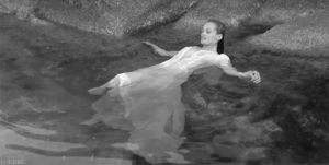 water,floating,fashion,black and white