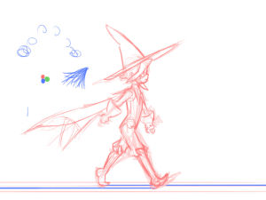 walk cycle,animation,rough,witchpunk,character exploration