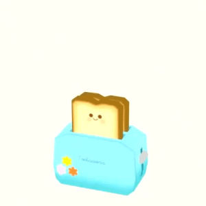 toaster,breakfast,3d,happy,cute,excited,kawaii,jump,hi,ready,lowpoly,cecymeade