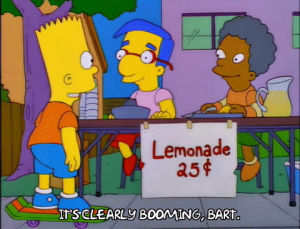 season 6,bart simpson,lisa simpson,milhouse van houten,episode 25,bart,lemonade,milhouse,6x25,lewis