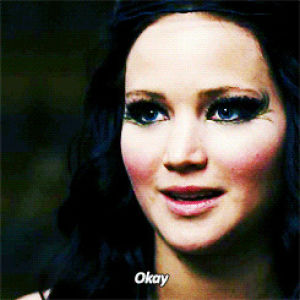 jennifer lawrence,the hunger games,reaction,awkward,okay,queue,whatever,catching fire,katniss everdeen,thg,reaction s,yourreactions,yeah okay,if you say so
