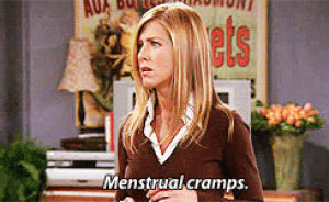 period,friends,jennifer aniston,rachel green,friends tv,menstrual cramps