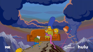 tv,happy,excited,homer,hulu,cartoons,adventure time,lisa,bart,marge,maggie,triumphant,simpsons