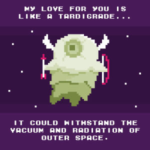 tardigrade,science,space,tech,valentines day,ge,outer space,valentines card,waterbear
