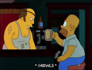 rough,season 3,homer simpson,episode 10,beer,bar,cup,3x10