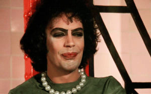 reaction,tim curry,rocky horror picture show,the rocky horror picture show,frank n furter,surprised