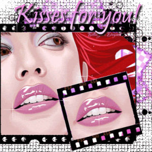 lovey,graphics,kisses for you,weird,kissing,lips,myspace,hot,kiss,glitter,kisses,sparkle,cybeunk