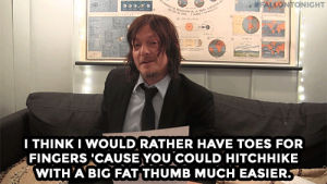 television,celebs,the walking dead,fallontonight,norman reedus,web exclusive,would you rather,wtd