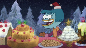 harvey beaks,tree,holiday,funny,animation,dancing,lol,christmas,snow,heart,nickelodeon,winter,run,wave,ice,spin,eat,santa,episode,stop motion,spinning,cloud,cookies,special,wonderland,snowball,harvey