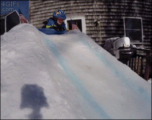 snow,kid,ice,track,slides,backyard,luge,back yard