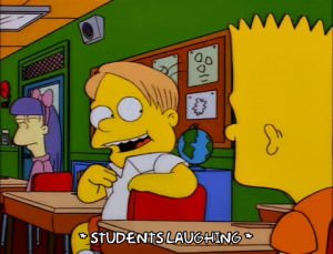 bart simpson,season 8,episode 19,school,laughing,humor,surprise,martin prince,8x19