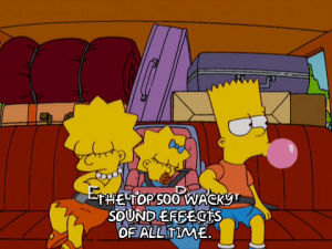 chewing gum,blowing bubbles,bart simpson,lisa simpson,episode 5,maggie simpson,season 20,tired,sleeping,20x05