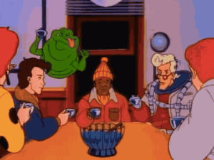 ghostbusters,cheers,toast,the real ghostbusters,salud