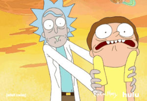 rick and morty,freaking out,tv,scared,hulu,adult swim
