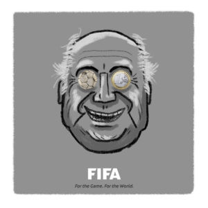 illustration,portrait,fifa,world cup,premier league,uefa,sepp blatter,dan leydon