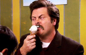 lick,ice cream,parks and recreation,ron swanson,unimpressed