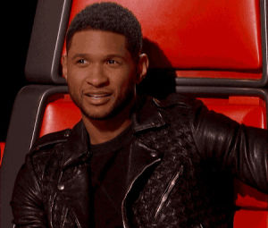 tv,television,nbc,the voice,usher,erhser,look at that man in leather,ooooo weeee,with that face