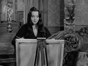 painting,morticia addams,the addams family