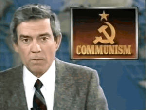 communism,80s,1980s,1987,tv news,cbs tv,dan rather