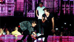 one direction,daddy direction,nialler,tmh tour,season 4 episode 10,harry styles,zayn malik,louis tomlinson,liam payne,niall horan,hazza,one way or another,tmh,dj malik,on stage,boobear,one direction dancing