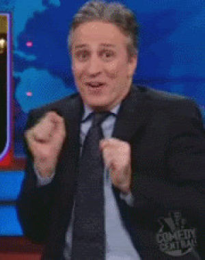 awesome,jon stewart,exciting,excited,applause,clapping,you rock