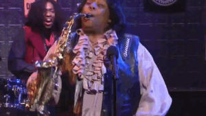 rock and roll,music,party,snl,excited,saturday night live,kenan thompson,saxophone