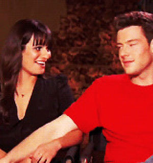 lea michele,cory monteith,finchel,glee,couple,behind the scenes,first meeting