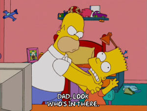 homer simpson,bart simpson,angry,episode 20,upset,season 16,pointing,16x20,strangling,m2a