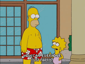 homer simpson,lisa simpson,episode 9,talking,confused,season 16,listening,16x09