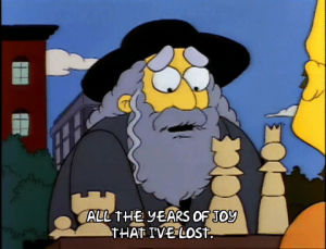 season 3,bart simpson,episode 6,confused,upset,chess,3x06,rabbi hyman krustofsky
