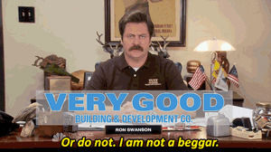 ron swanson,very good,parks and recreation,commercial,nick offerman,the johnny karate super awesome musical explosion show,7x10,very good building development co