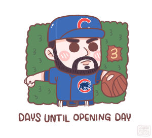 sports,baseball,mlb,kawaii,countdown,chicago cubs,opening day,jake arrieta